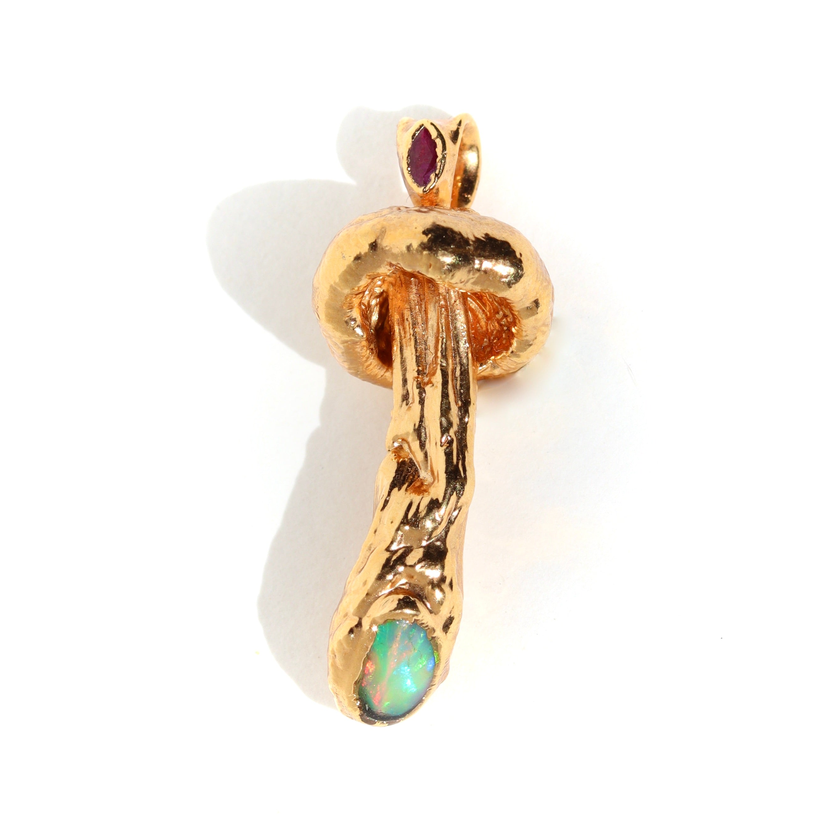 18k Special Collection Pendant with Ethiopian Opal and Ruby