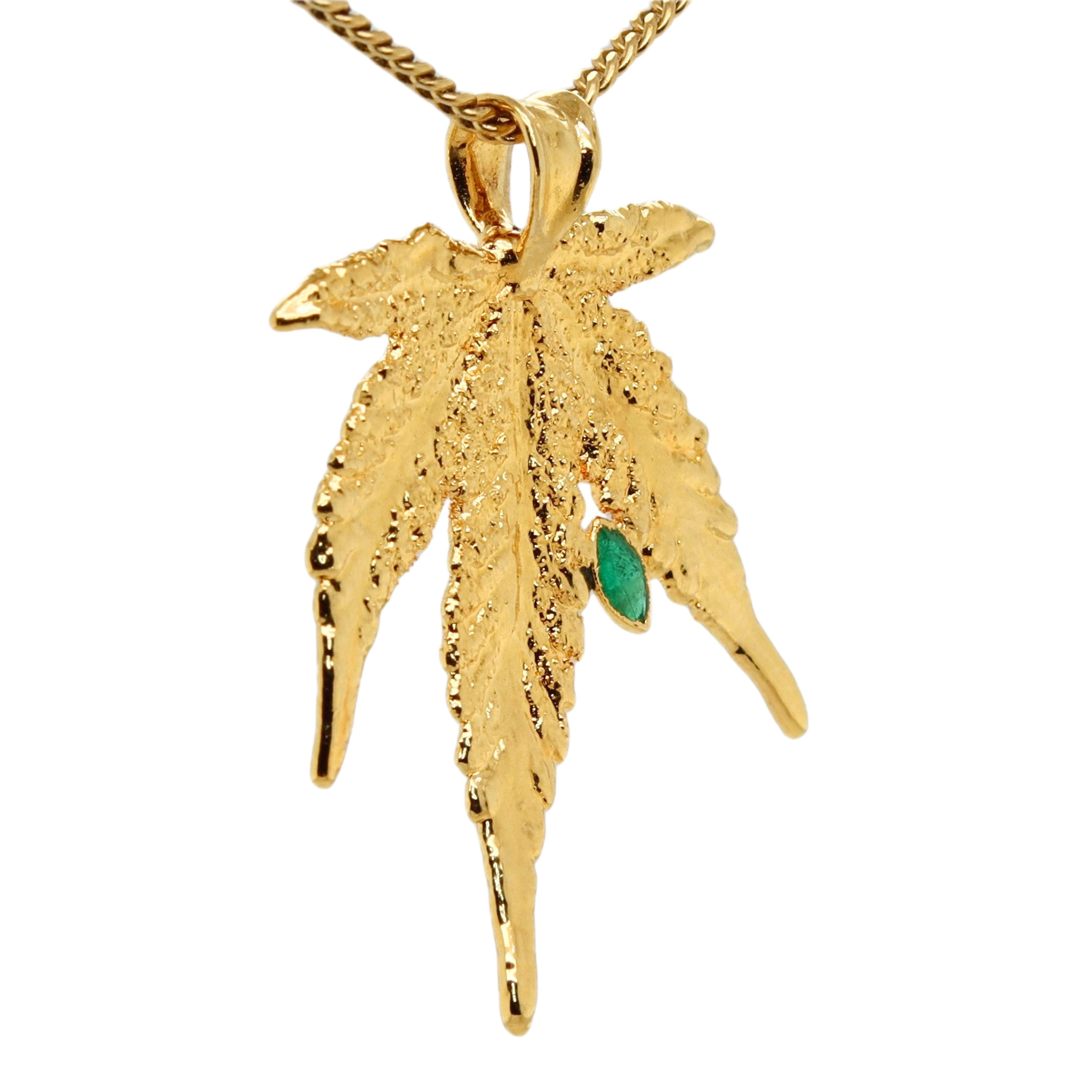 18k Plum OG Sugar Leaf with Emerald