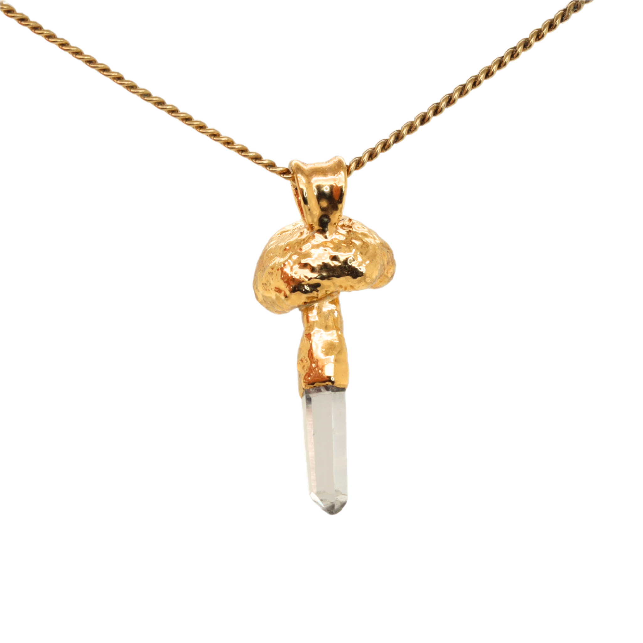 24k Special Collection Pendant with Quartz Crystal