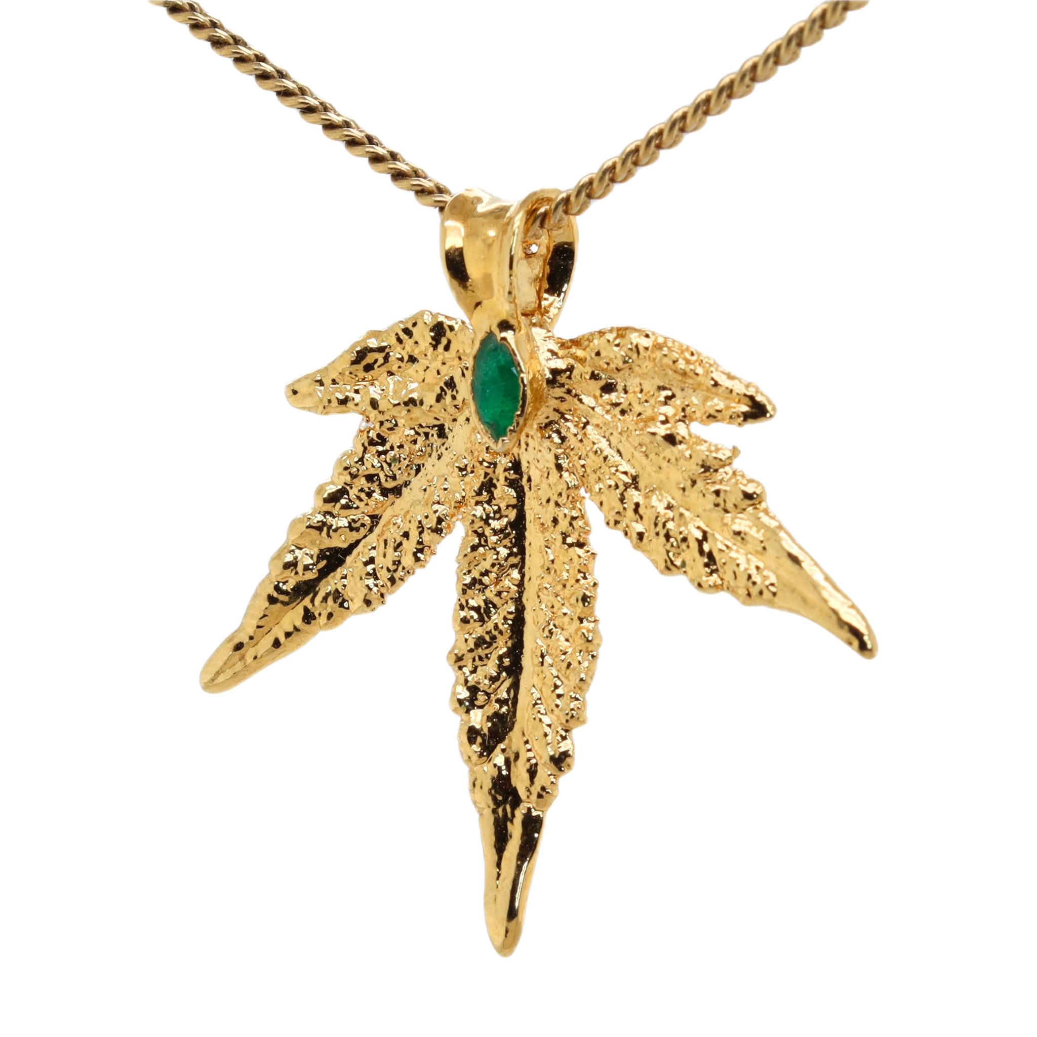 18k Plum OG Sugar Leaf with Emerald