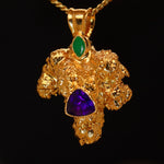 Load image into Gallery viewer, 24k Tangie Bud with Amethyst and Emerald
