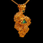 Load image into Gallery viewer, 24k Sunset Sherbet Bud with Ethiopian Opal &amp; Emerald
