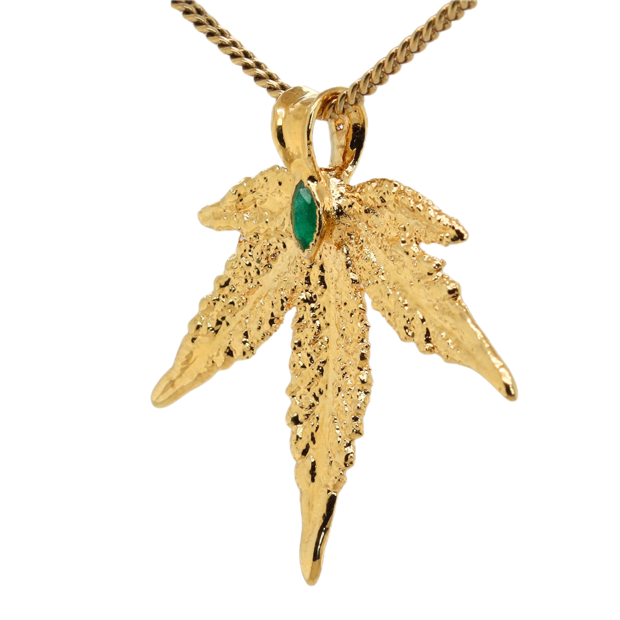 18k Plum OG Sugar Leaf with Emerald