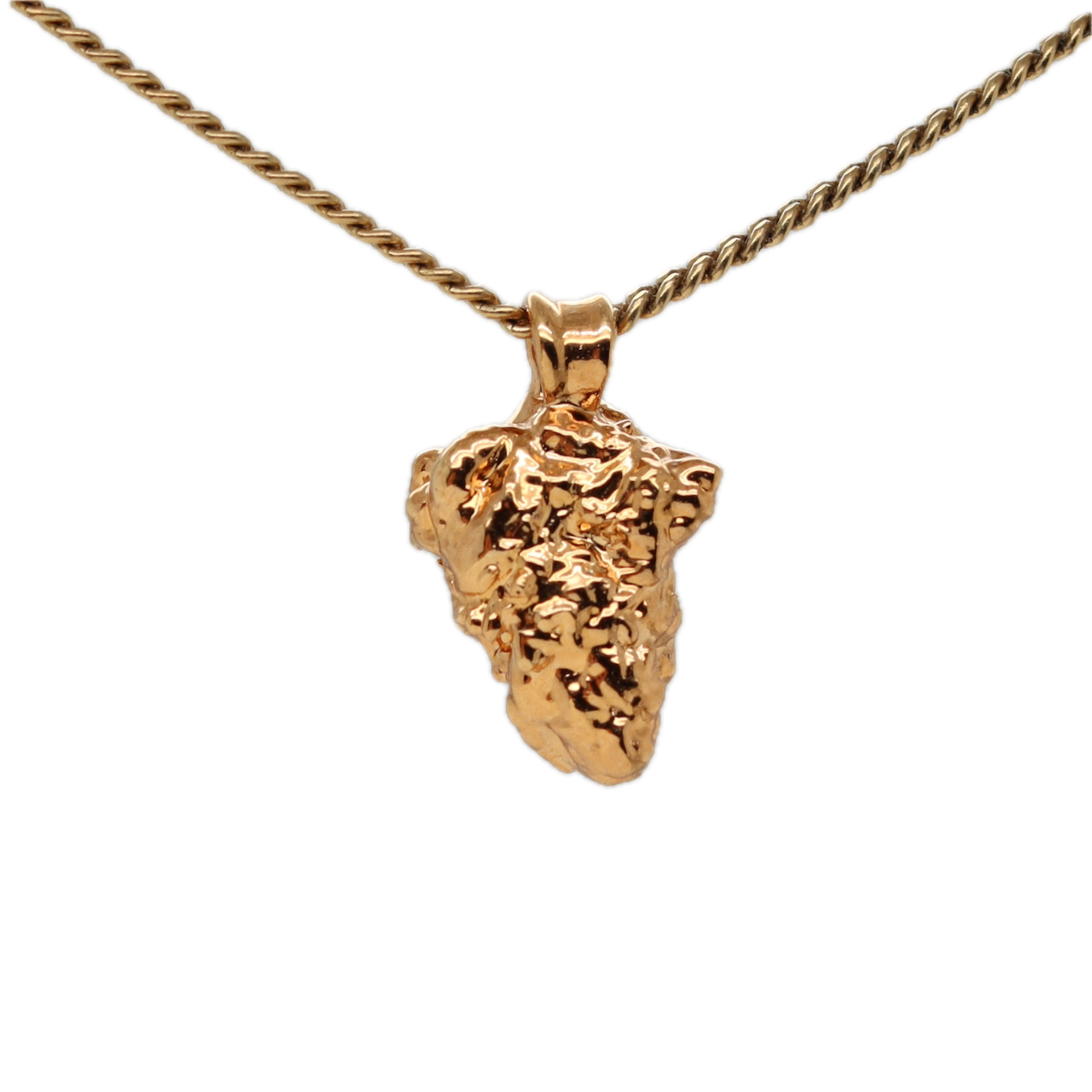 Real Gold Bud Pendant | Afe Negus Strain Cannabis Jewelry with Emerald