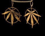 Load image into Gallery viewer, 24k Lalibela Leaf Earrings with Emerald
