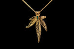 Load image into Gallery viewer, 24k Plum OG Sugar Leaf with Emerald
