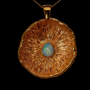 24k Special Collection Cap Pendant with Ethiopian Opal