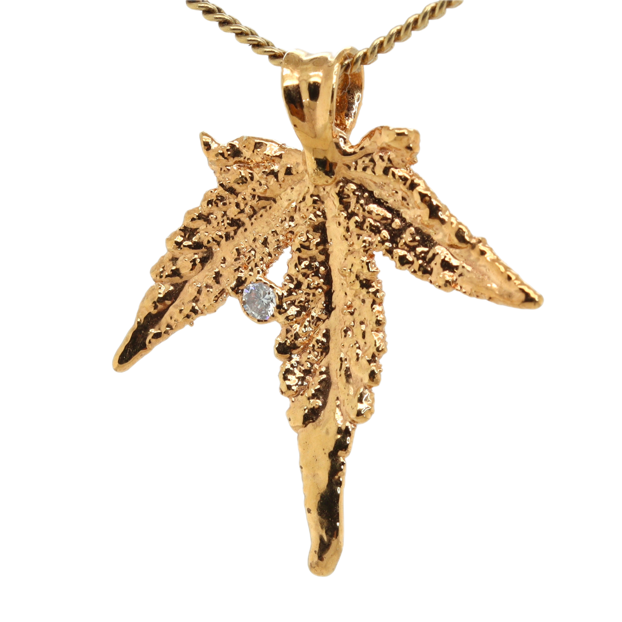 18k Plum OG Sugar Leaf with Diamond