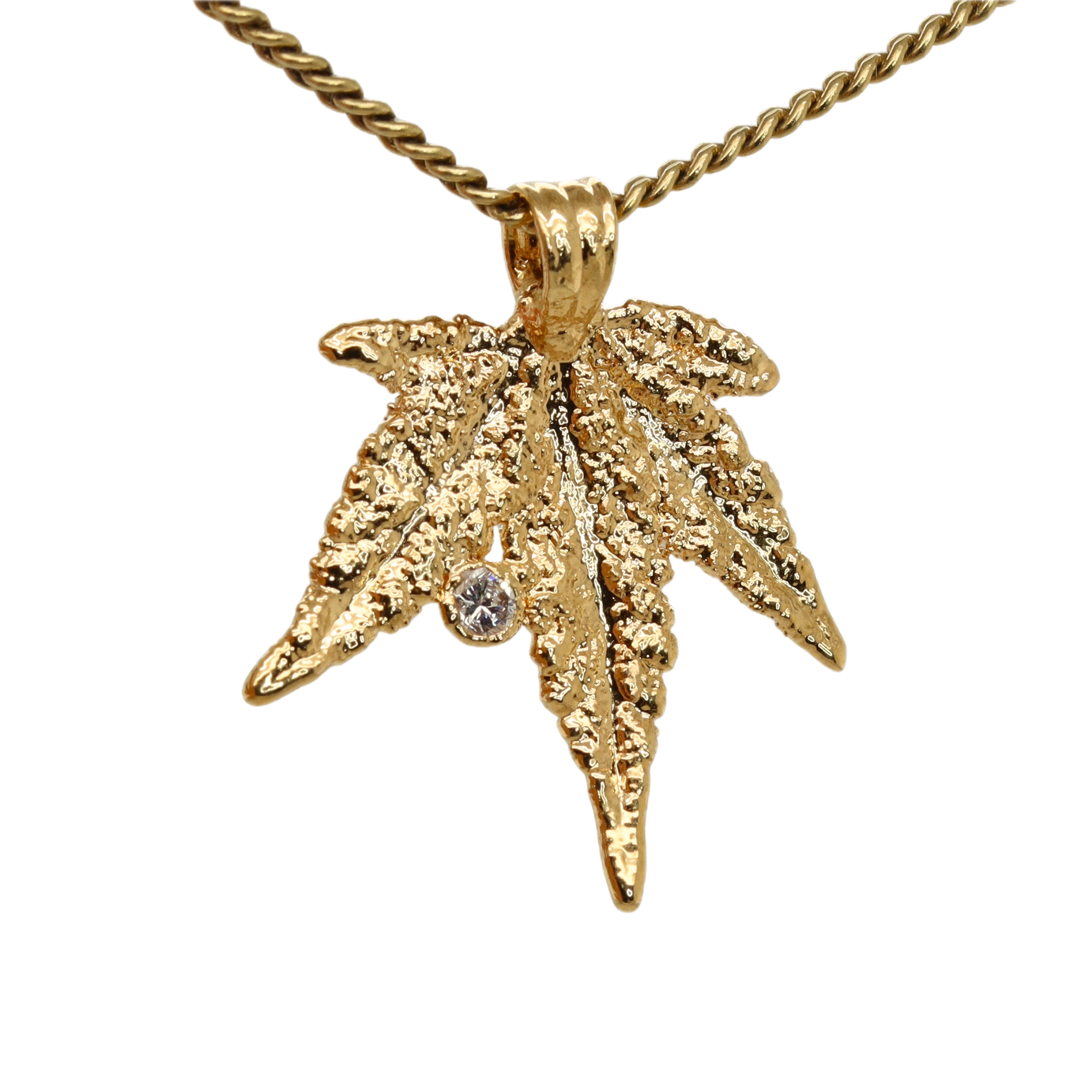 18k Plum OG Sugar Leaf with Diamond