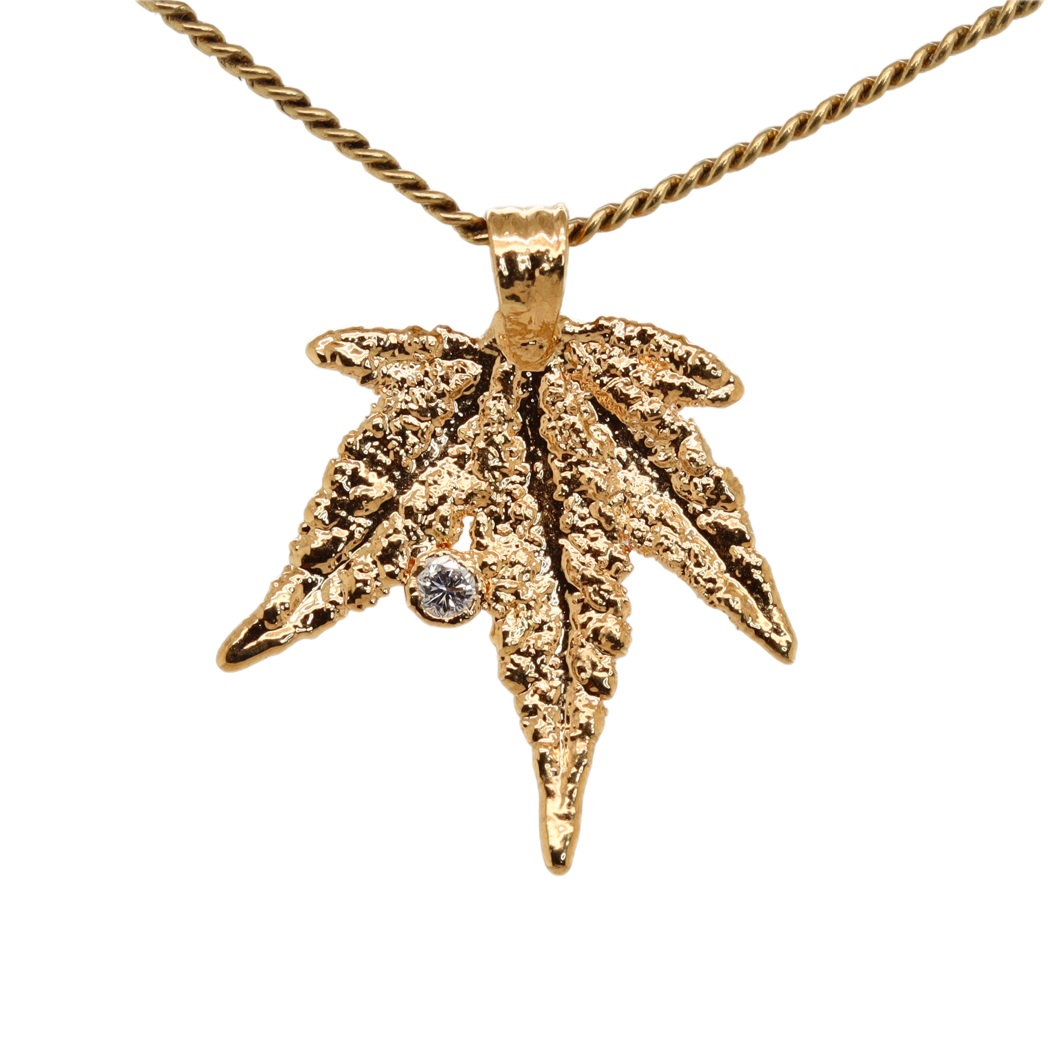 18k Plum OG Sugar Leaf with Diamond