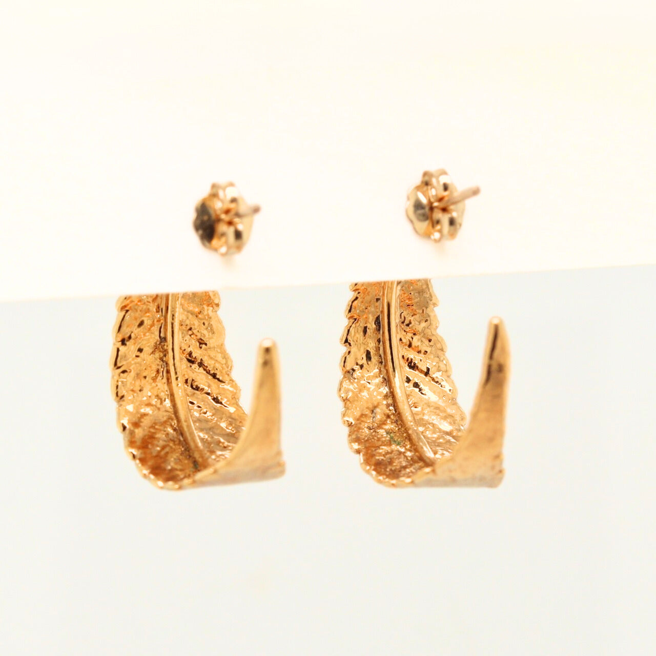 24k Cannabis Leaf Hoop Earrings