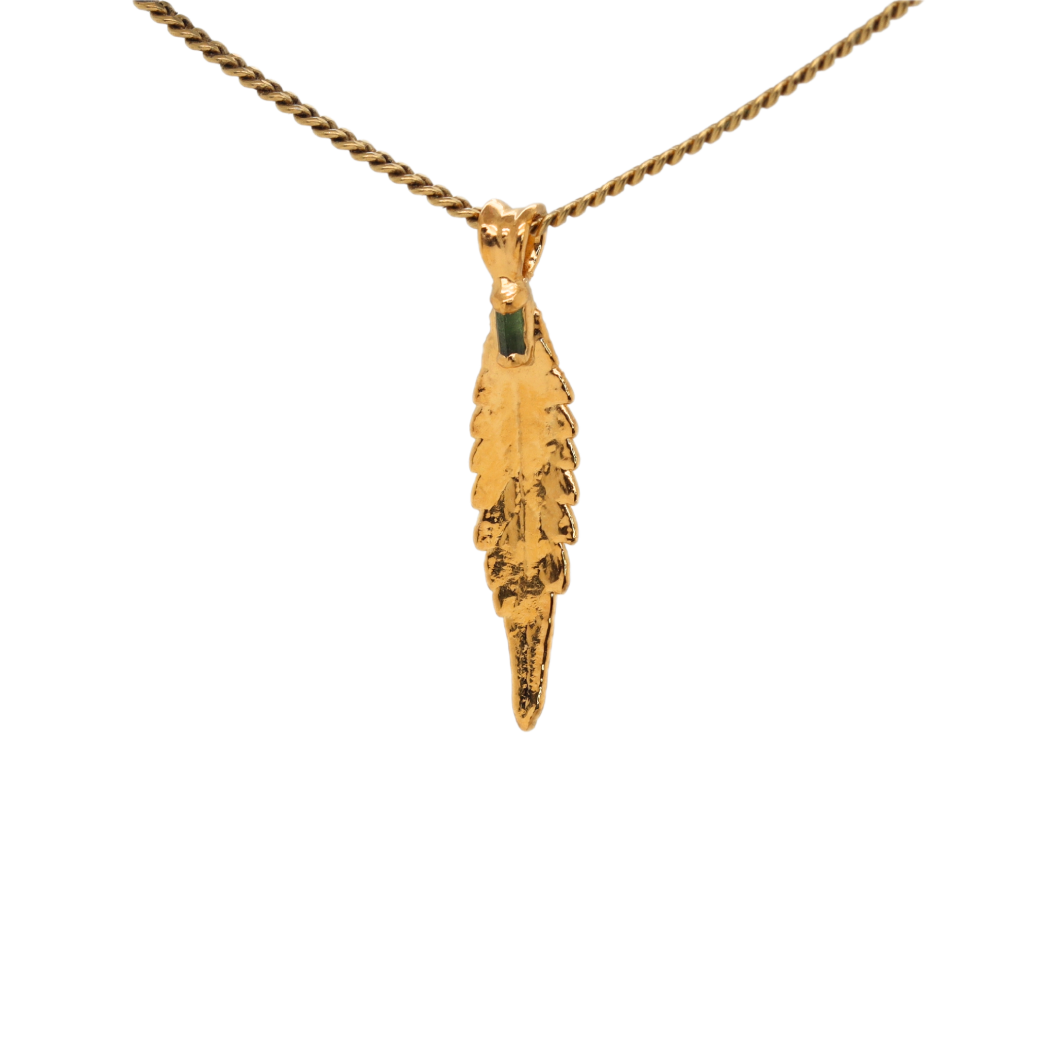 18k OG Kush Leaf with Tourmaline
