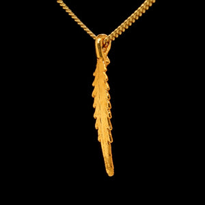 24k Axum Leaf with Sapphire