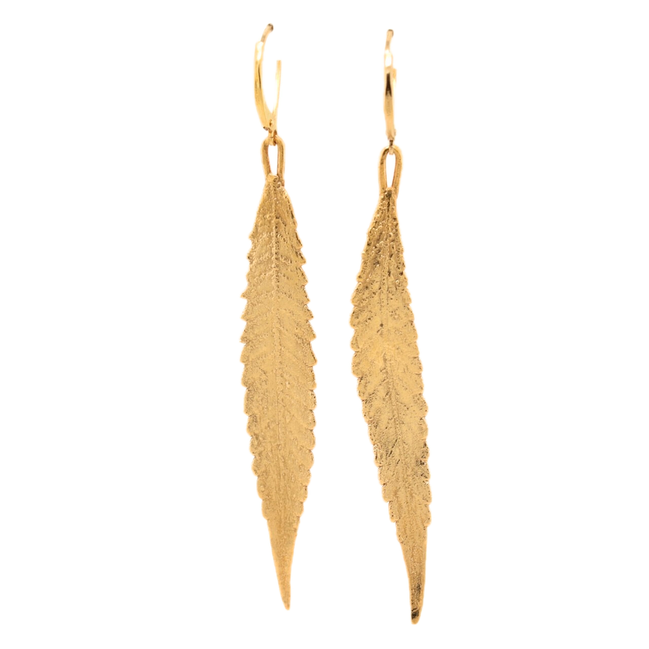 24k Cannabis Leaf Earrings