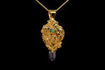 Load image into Gallery viewer, 24k Sour Bud with Ethiopian Opal and Amethyst Crystal
