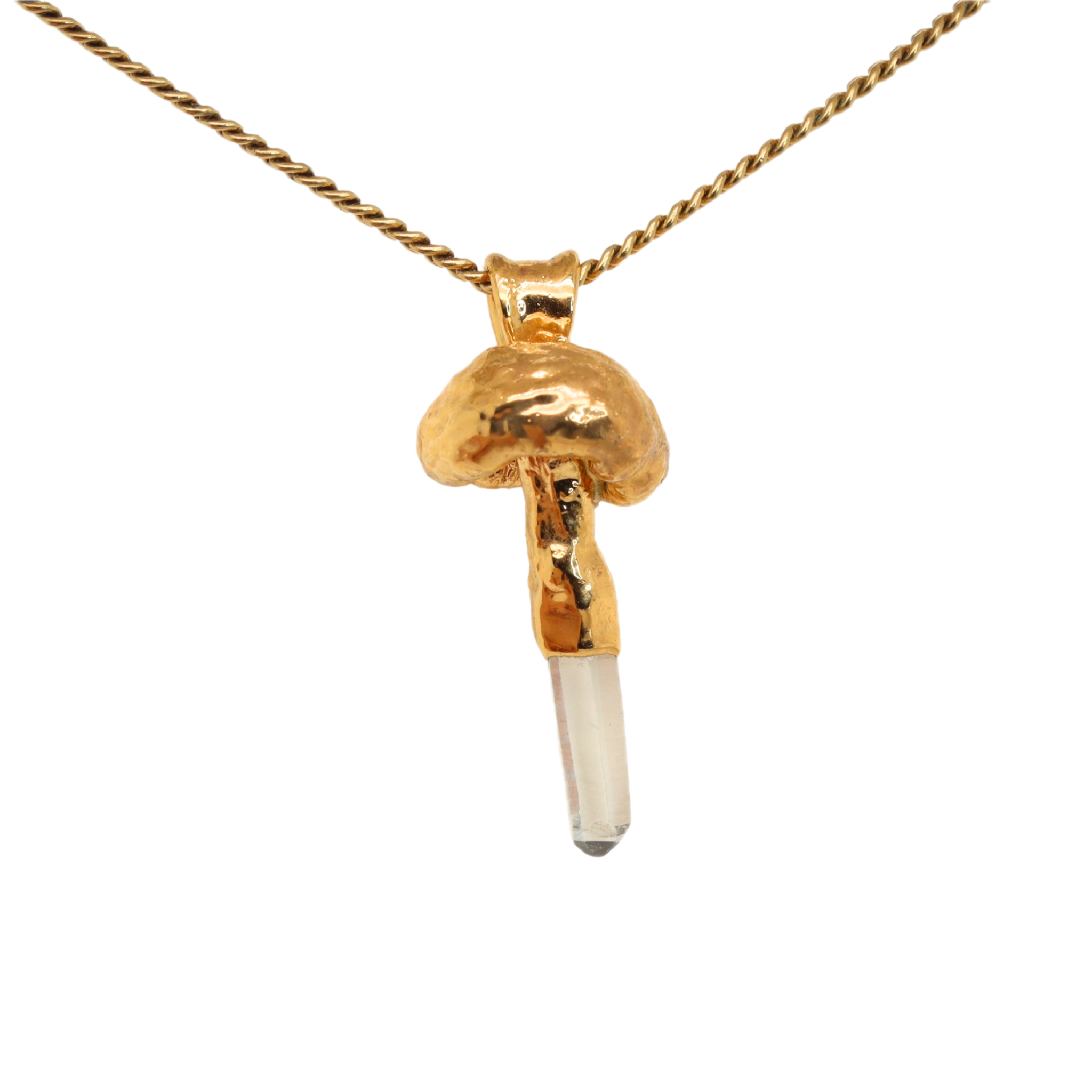24k Special Collection Pendant with Quartz Crystal