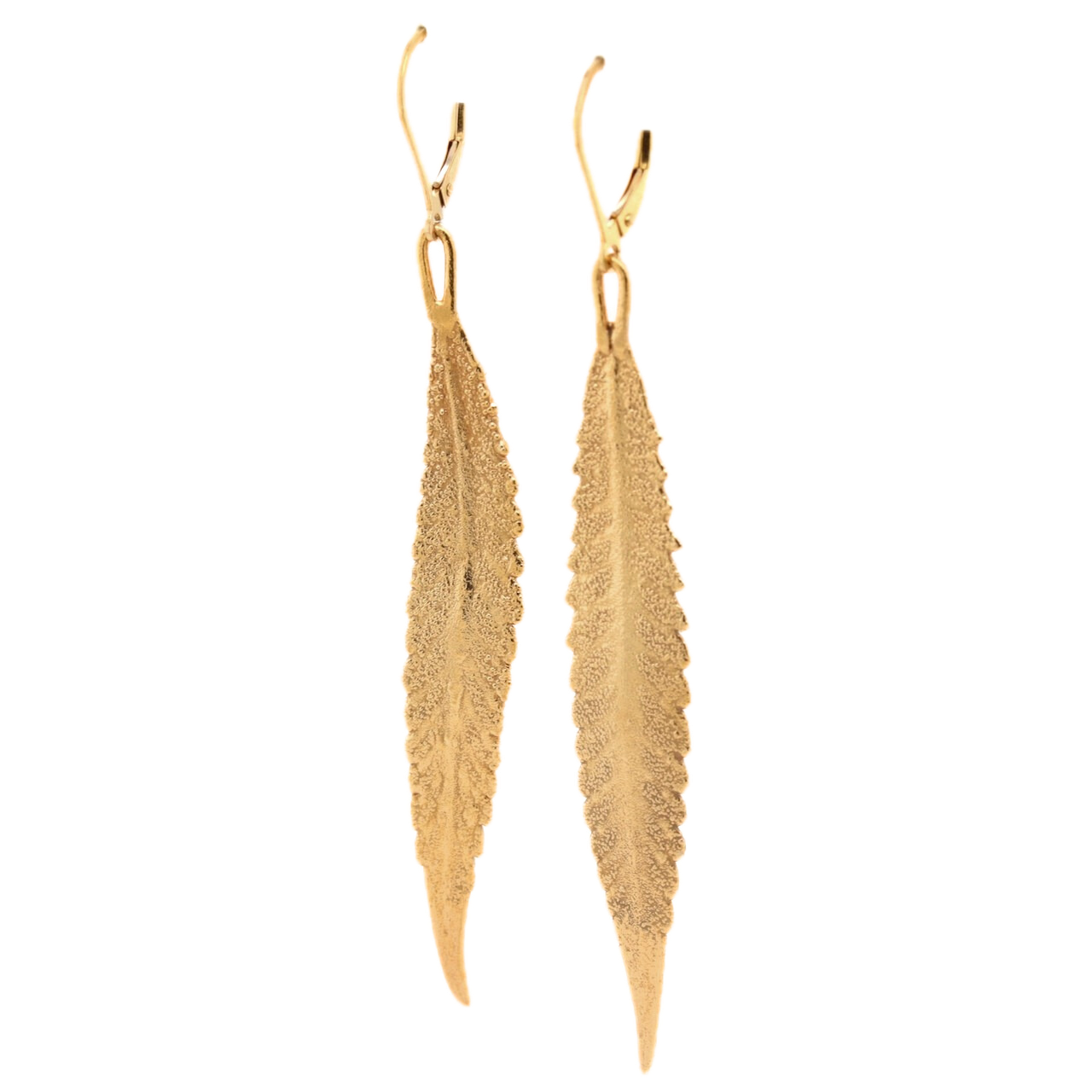 24k Cannabis Leaf Earrings