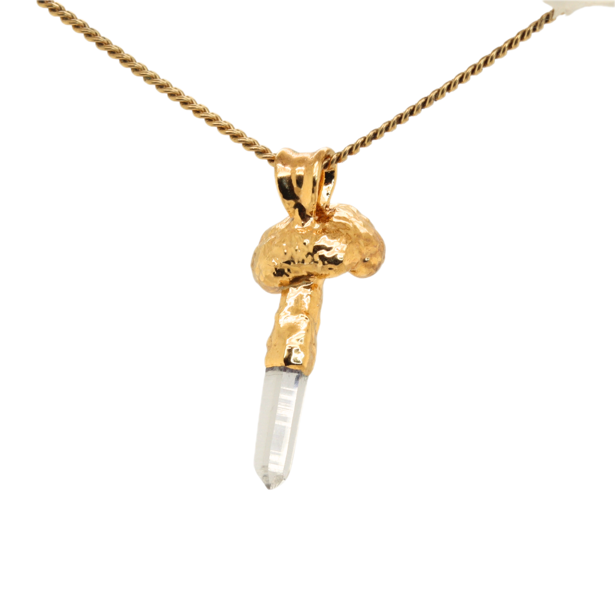 24k Special Collection Pendant with Quartz Crystal
