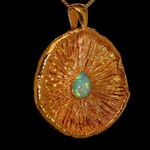 24k Special Collection Cap Pendant with Ethiopian Opal