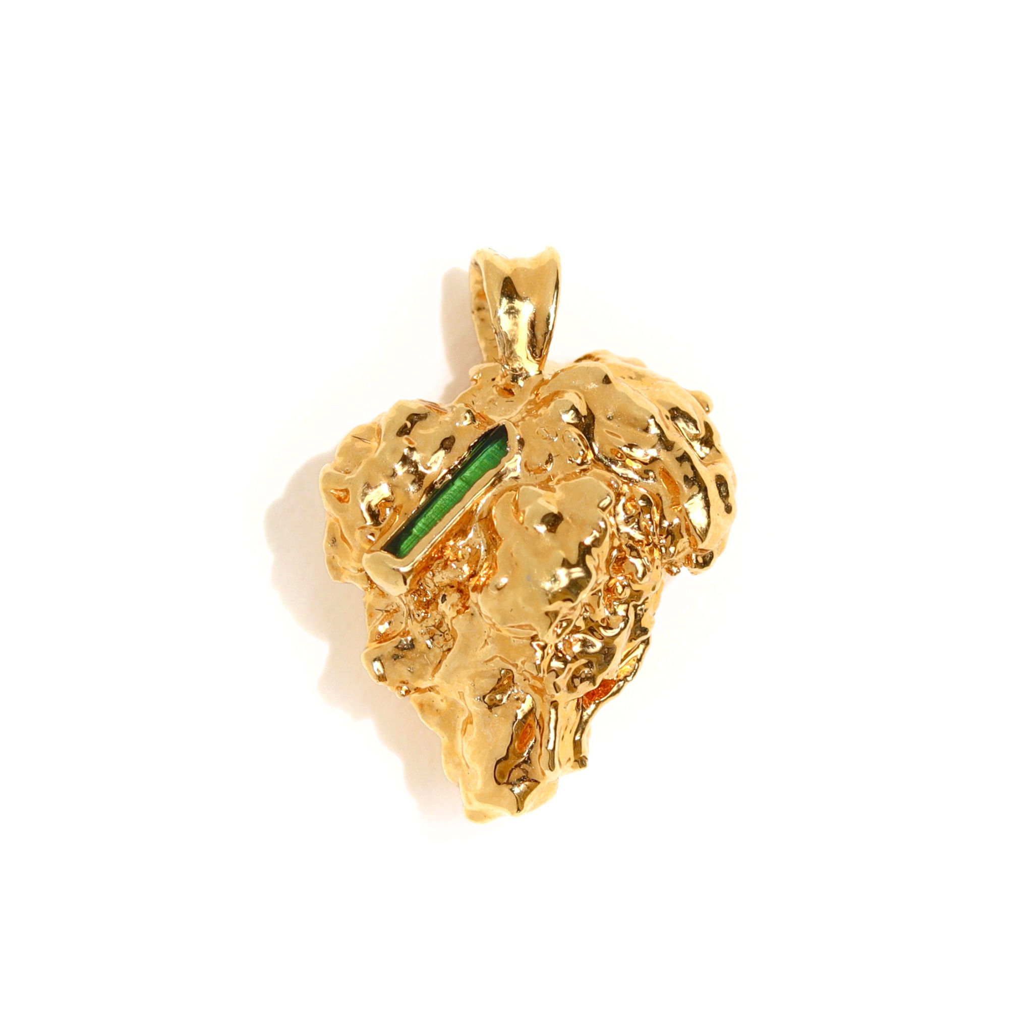 18k Afe Negus bud with Green Tourmaline