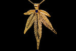 Load image into Gallery viewer, 24k Plum OG Sugar Leaf with Sapphire
