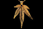 Load image into Gallery viewer, 24k Plum OG Sugar Leaf with Sapphire
