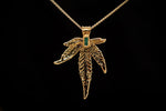 Load image into Gallery viewer, 24k Plum OG Sugar Leaf with Emerald
