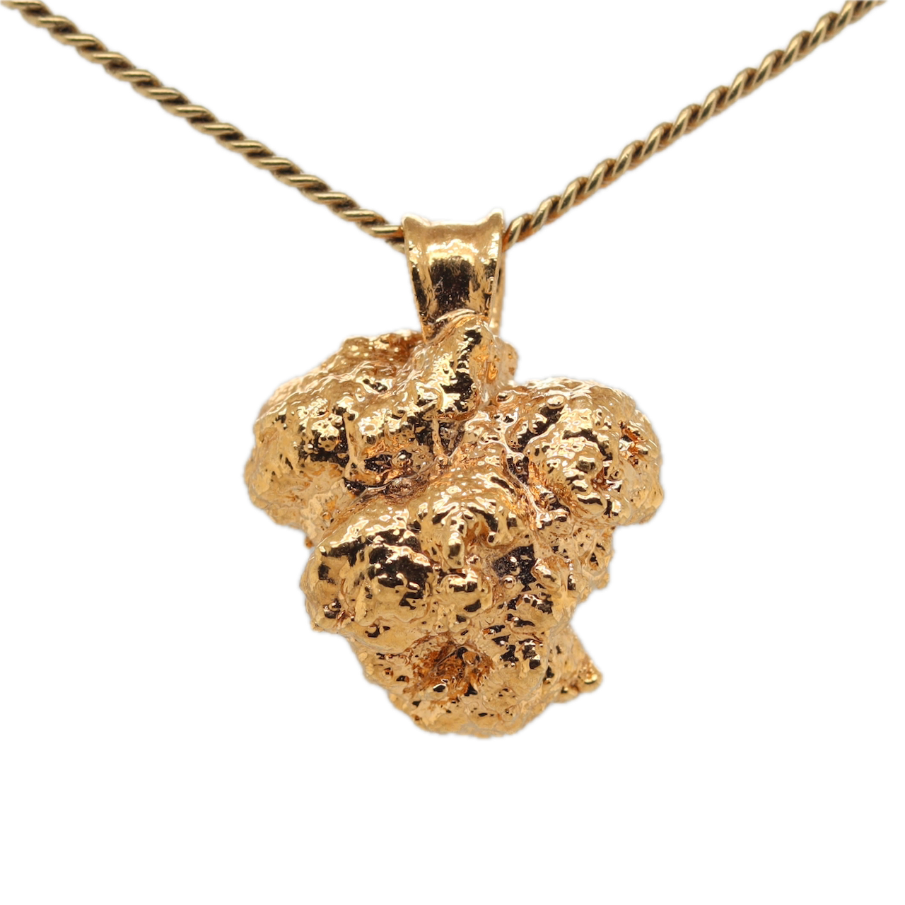 One-of-a-Kind Gold gelato Bud Pendant, Cannabis Leaf Necklace, Ras Boss