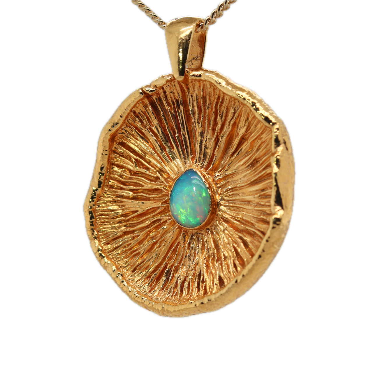 24k Special Collection Cap Pendant with Ethiopian Opal