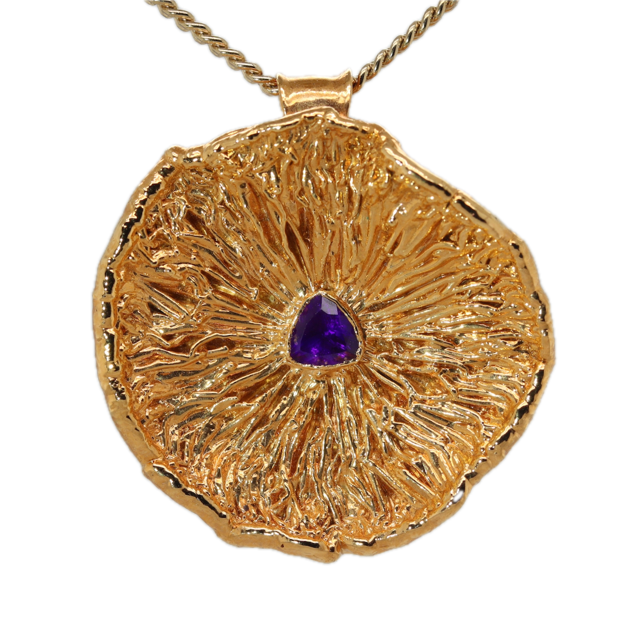 24k Special Collection Cap Pendant with Amethyst