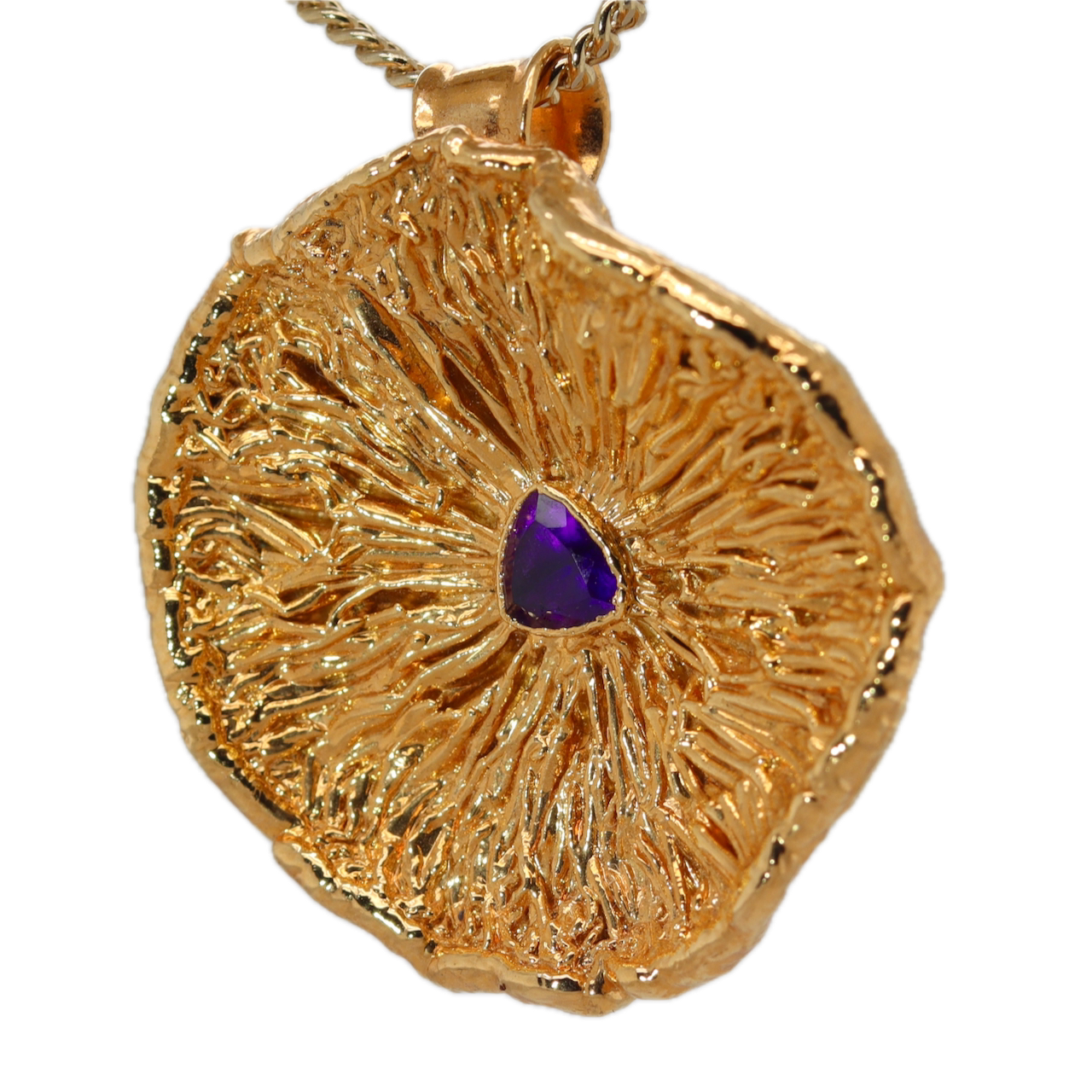 24k Special Collection Cap Pendant with Amethyst