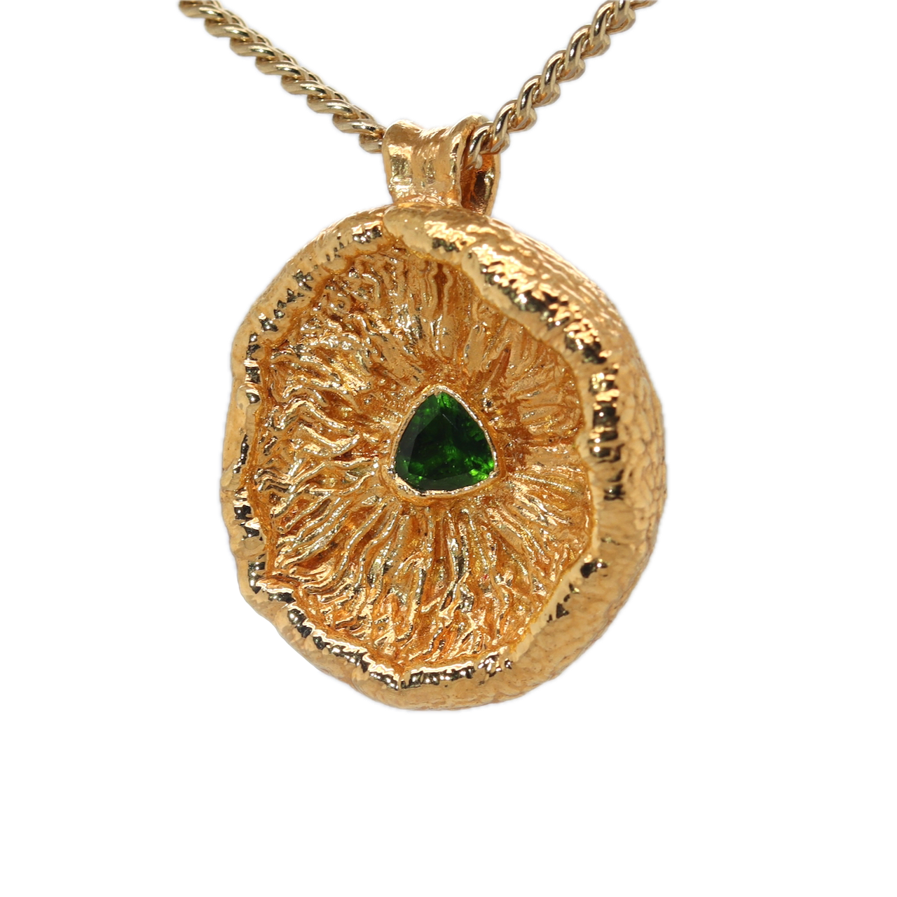 24k Special Collection Cap Pendant with Chrome Diopside