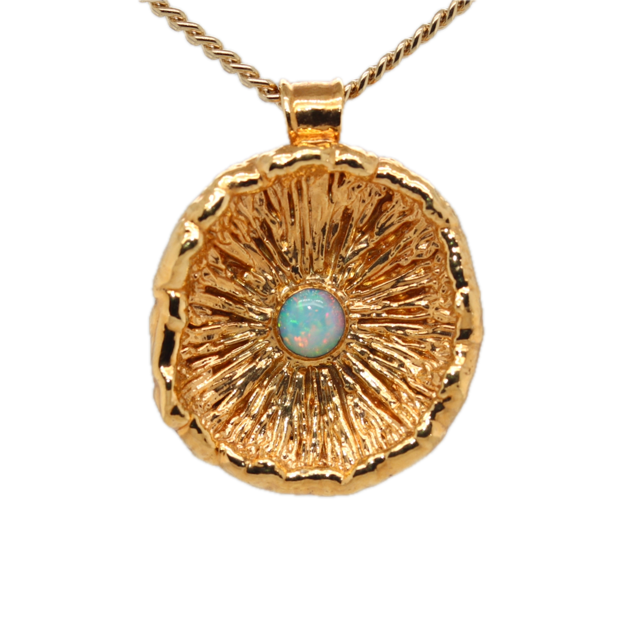 24k Special Collection Cap Pendant with Ethiopian Opal