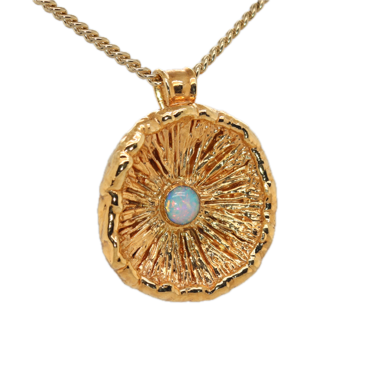 24k Special Collection Cap Pendant with Ethiopian Opal