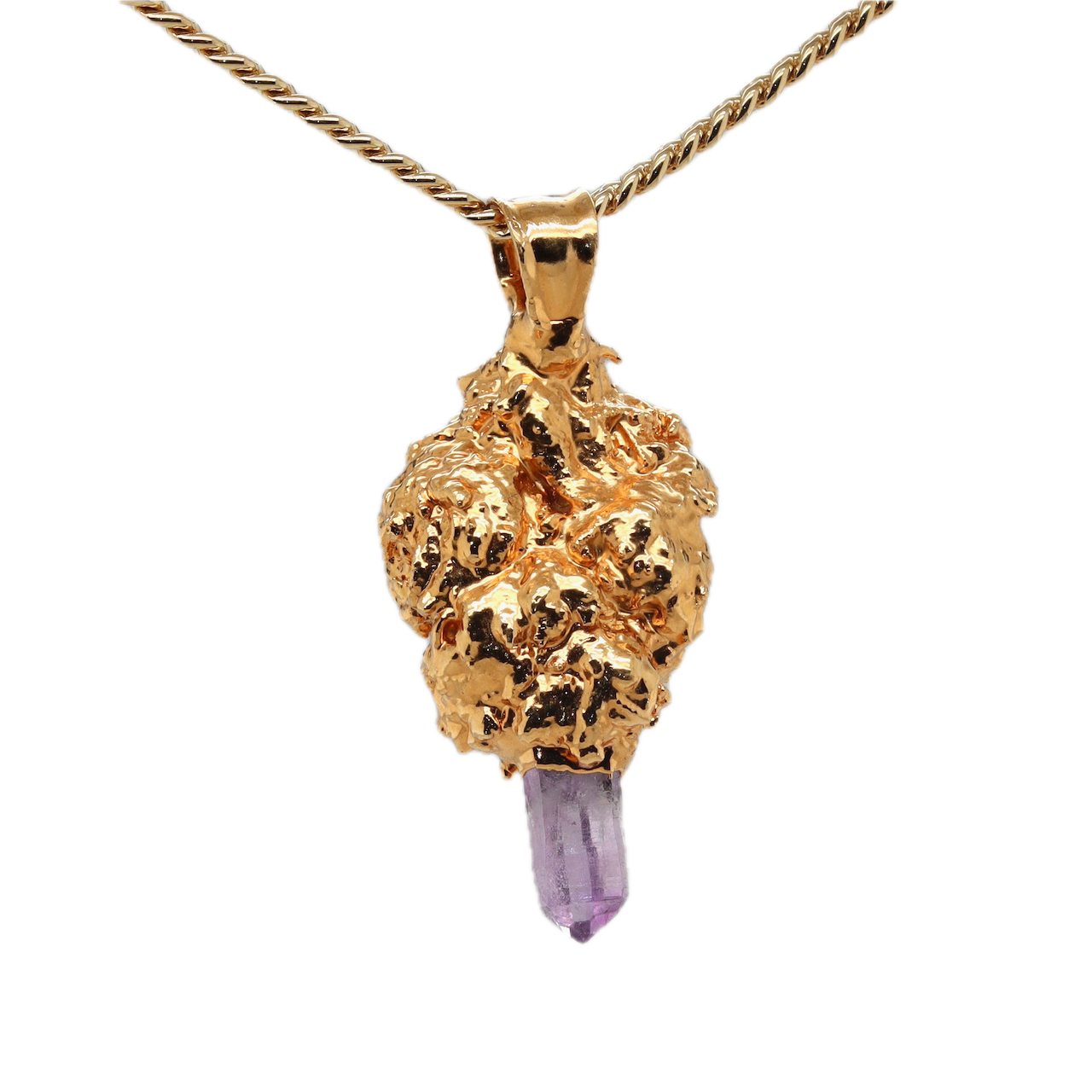 24k Sour Bud with Ethiopian Opal and Amethyst