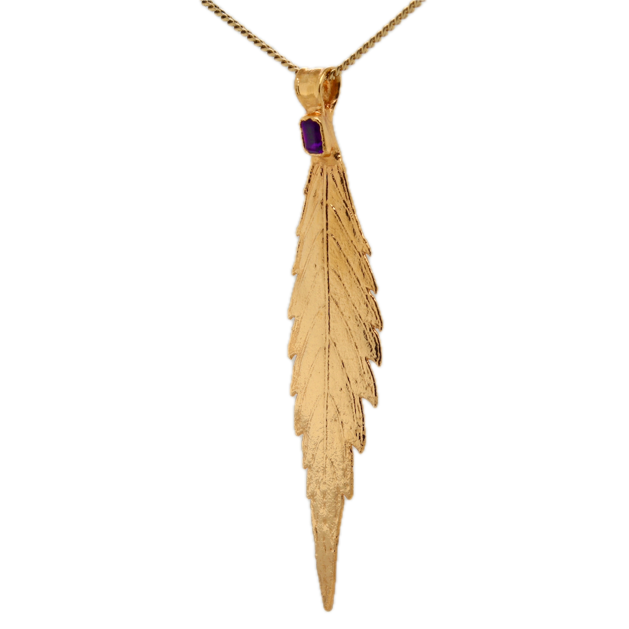 24k Sunset Sherbert Leaf with Amethyst