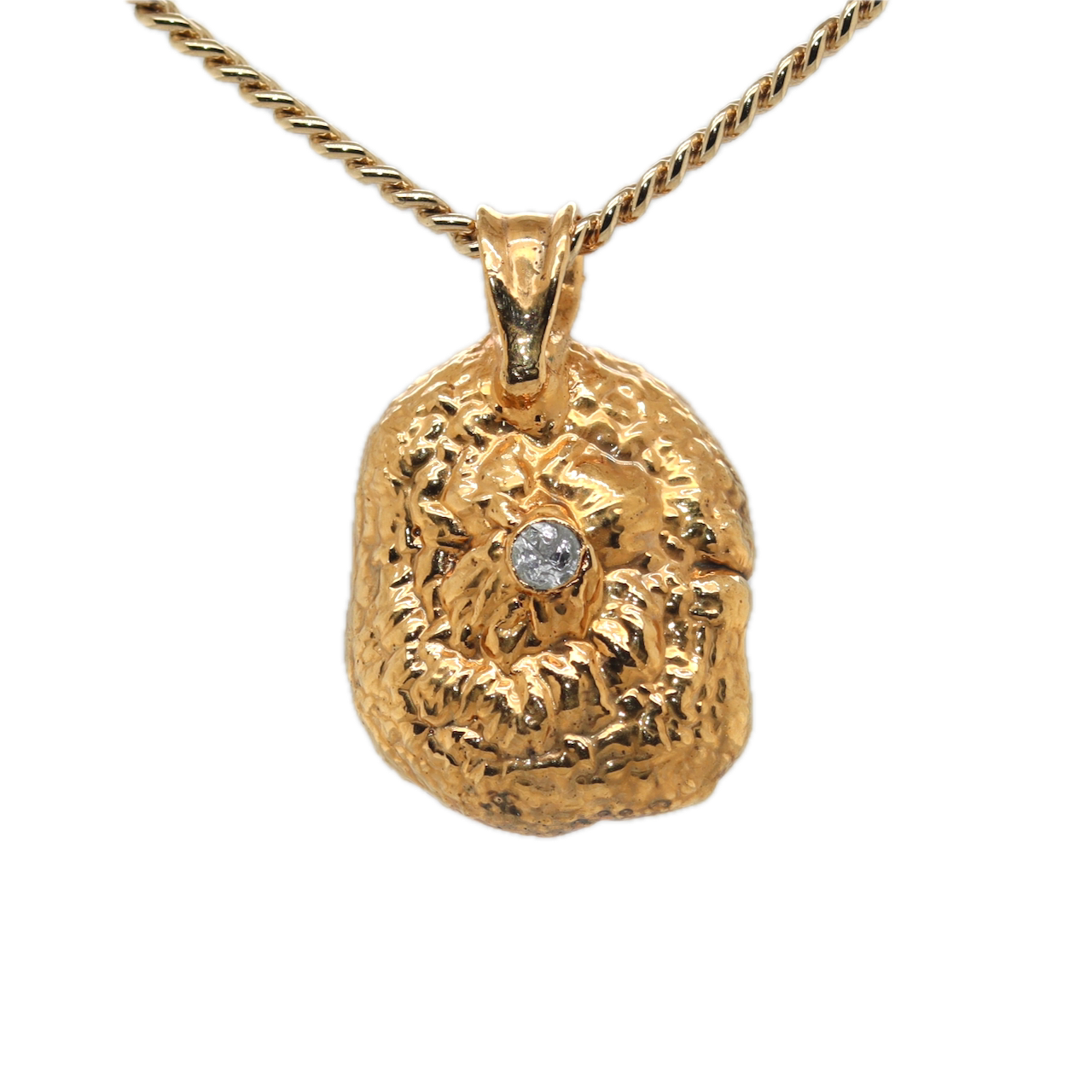 24k Special Collection Cap Pendant with Tanzanite and White Sapphire