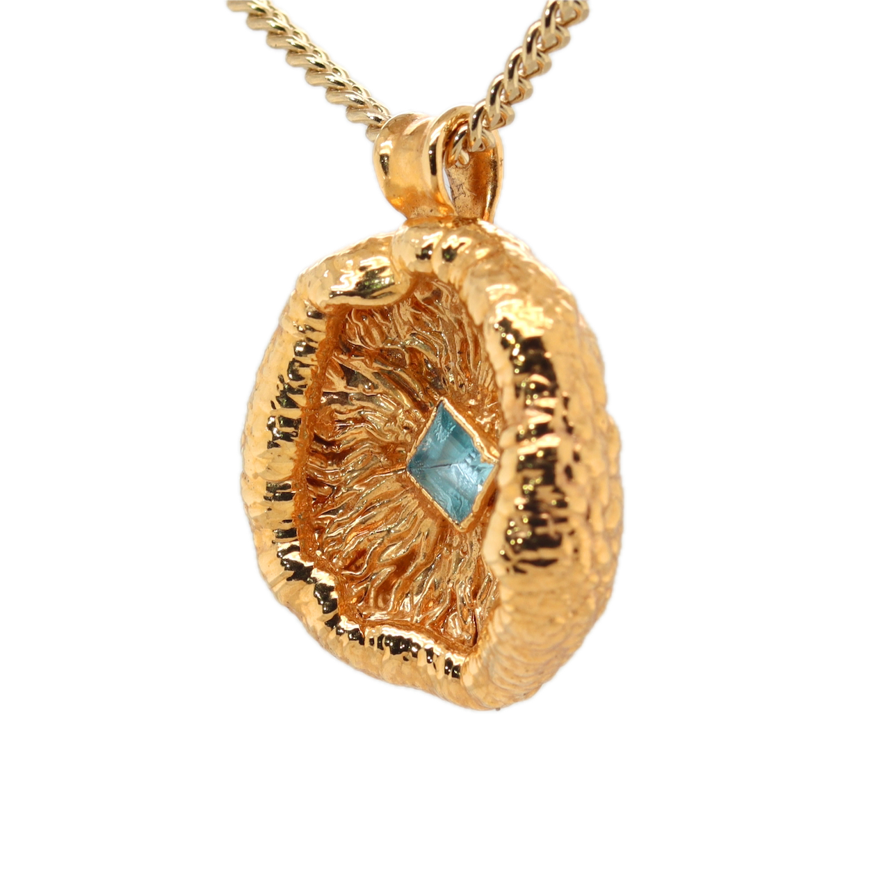 24k Special Collection Cap Pendant with Topaz and White Sapphire