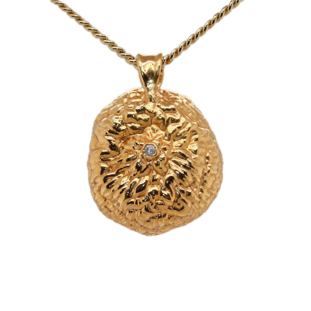 24k Special Collection Cap Pendant with Topaz and White Sapphire