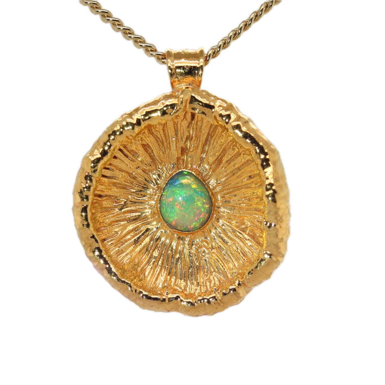 24k Special Collection Cap Pendant with Ethiopian Opal