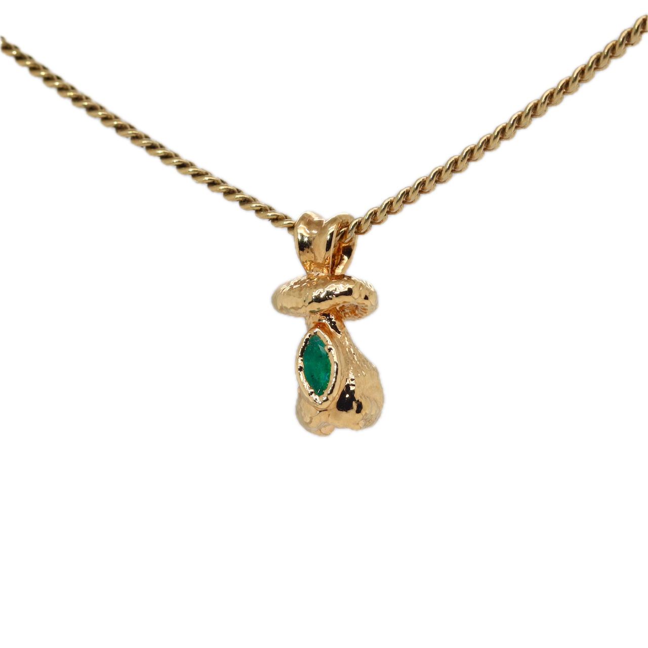 24k Special Collection Pendant with Emerald