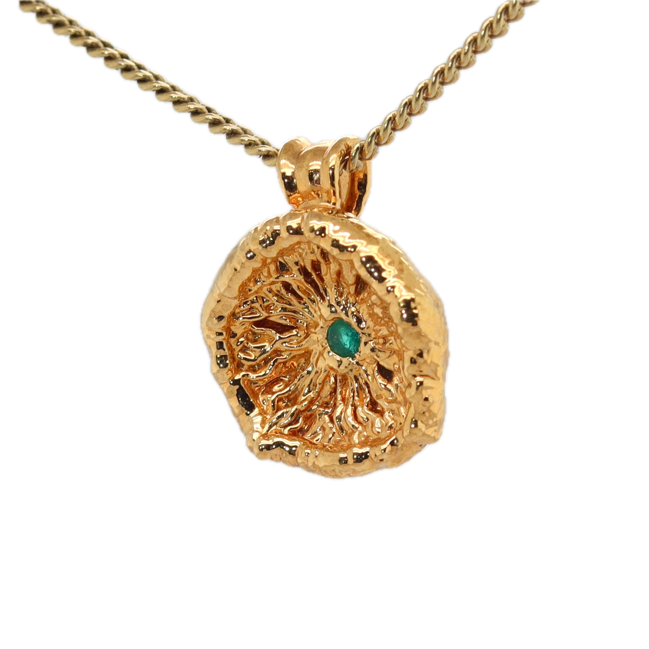 24k Special Collection Cap Pendant with Emerald