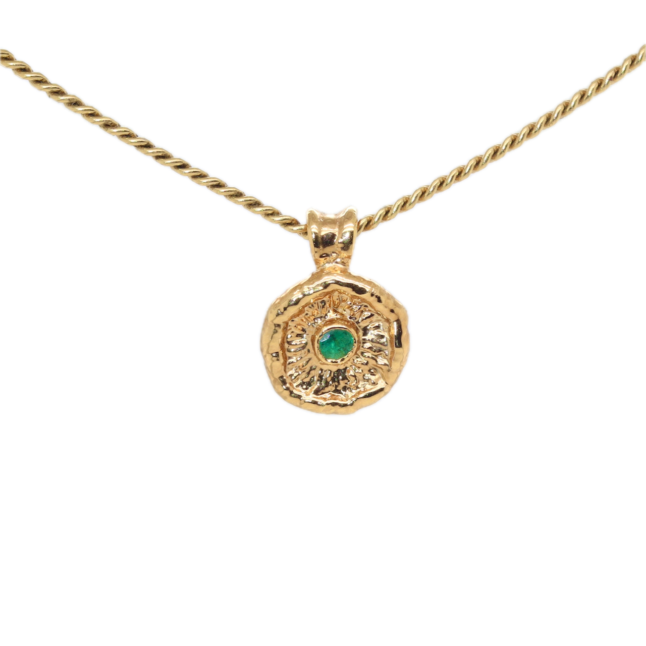 24k Special Collection Cap Pendant with Emerald