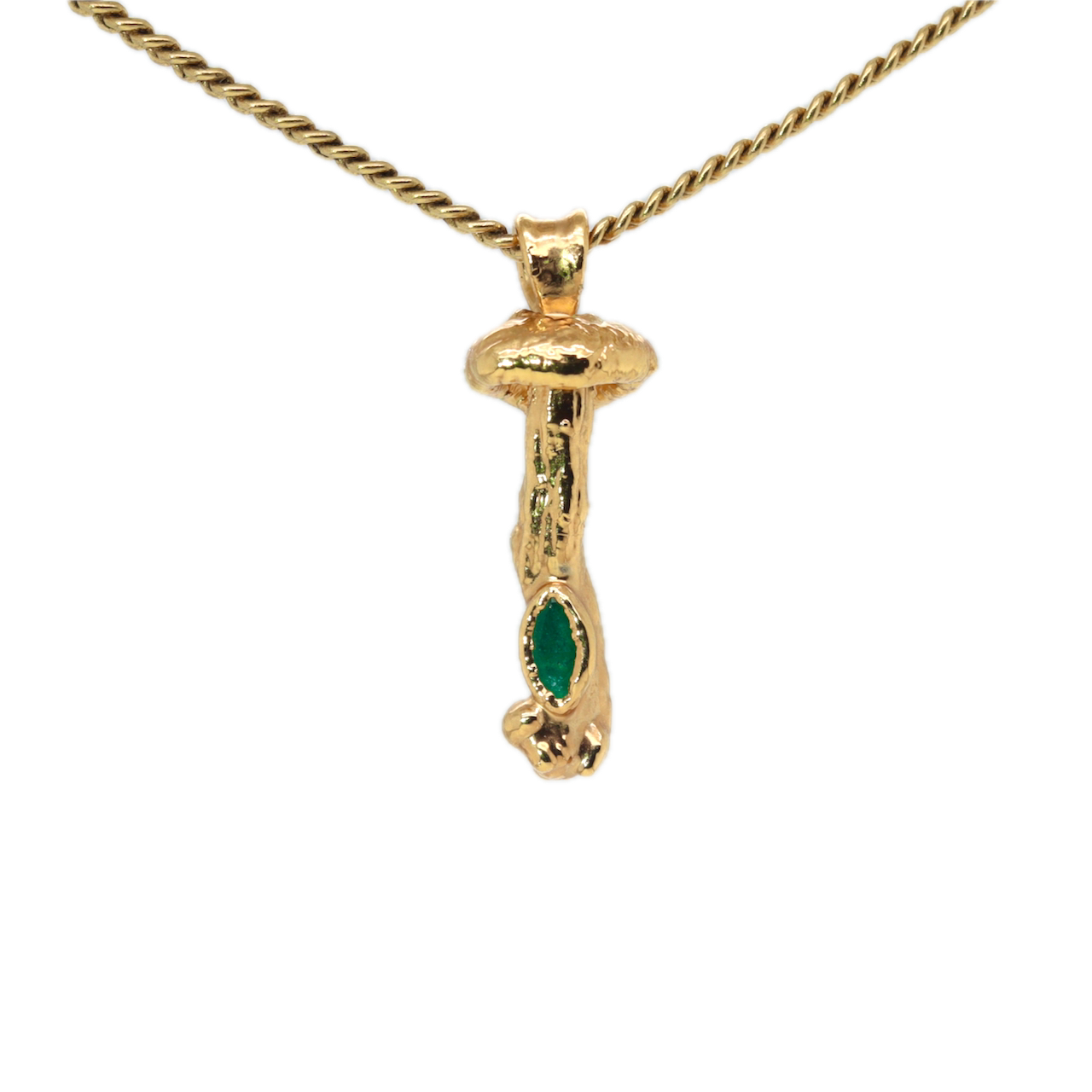 24k Special Collection Pendant with Emerald