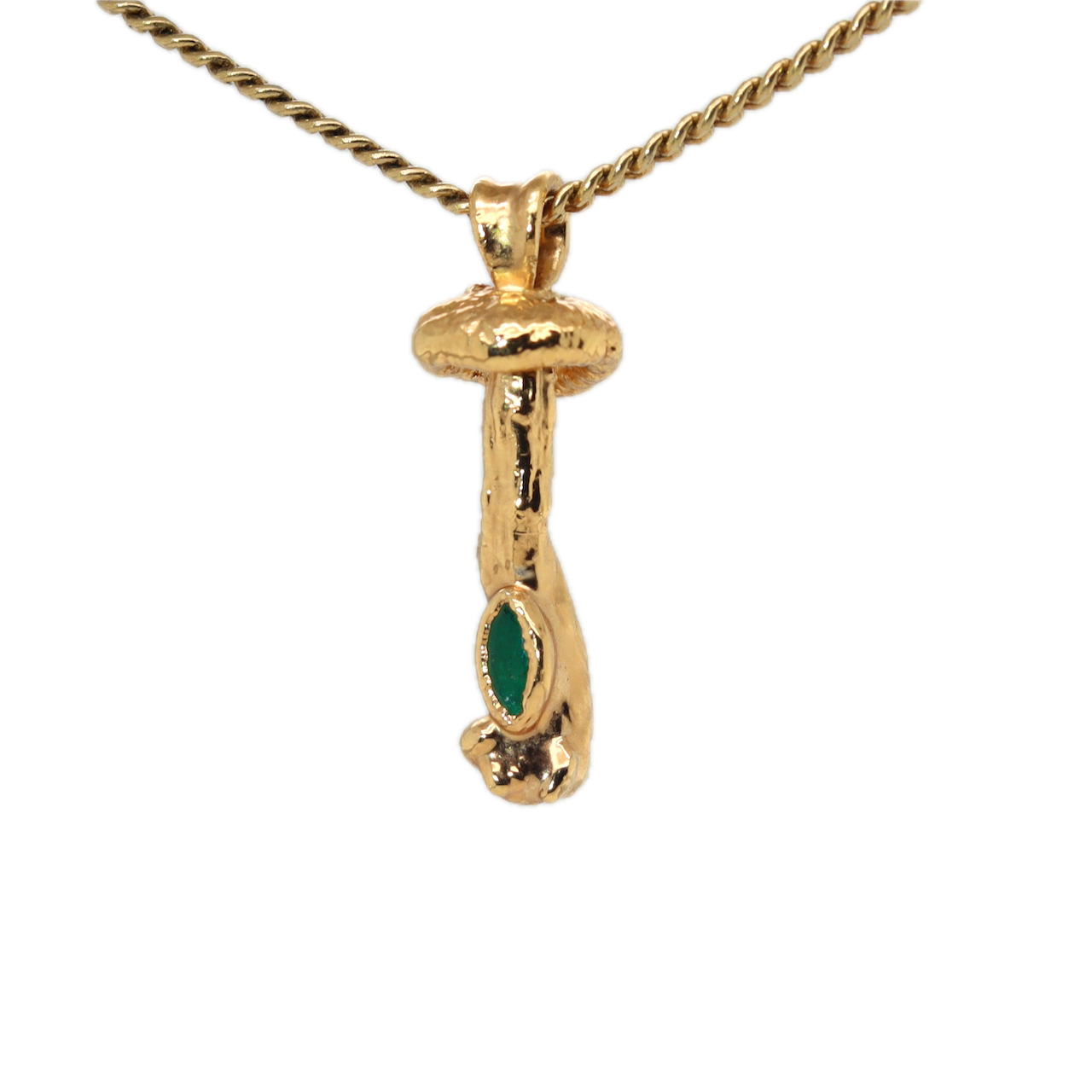 24k Special Collection Pendant with Emerald