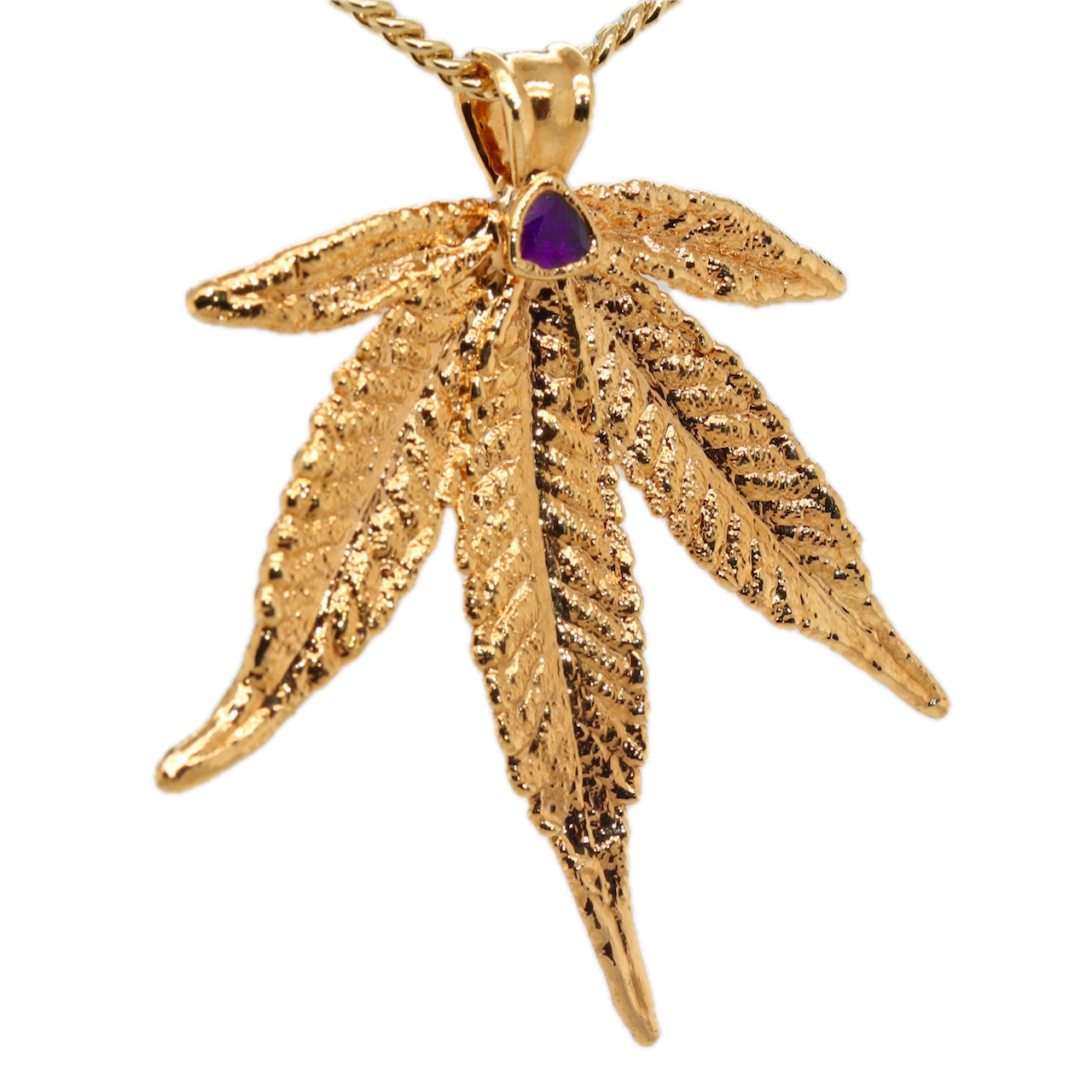 24k Plum OG Sugar Leaf with Amethyst