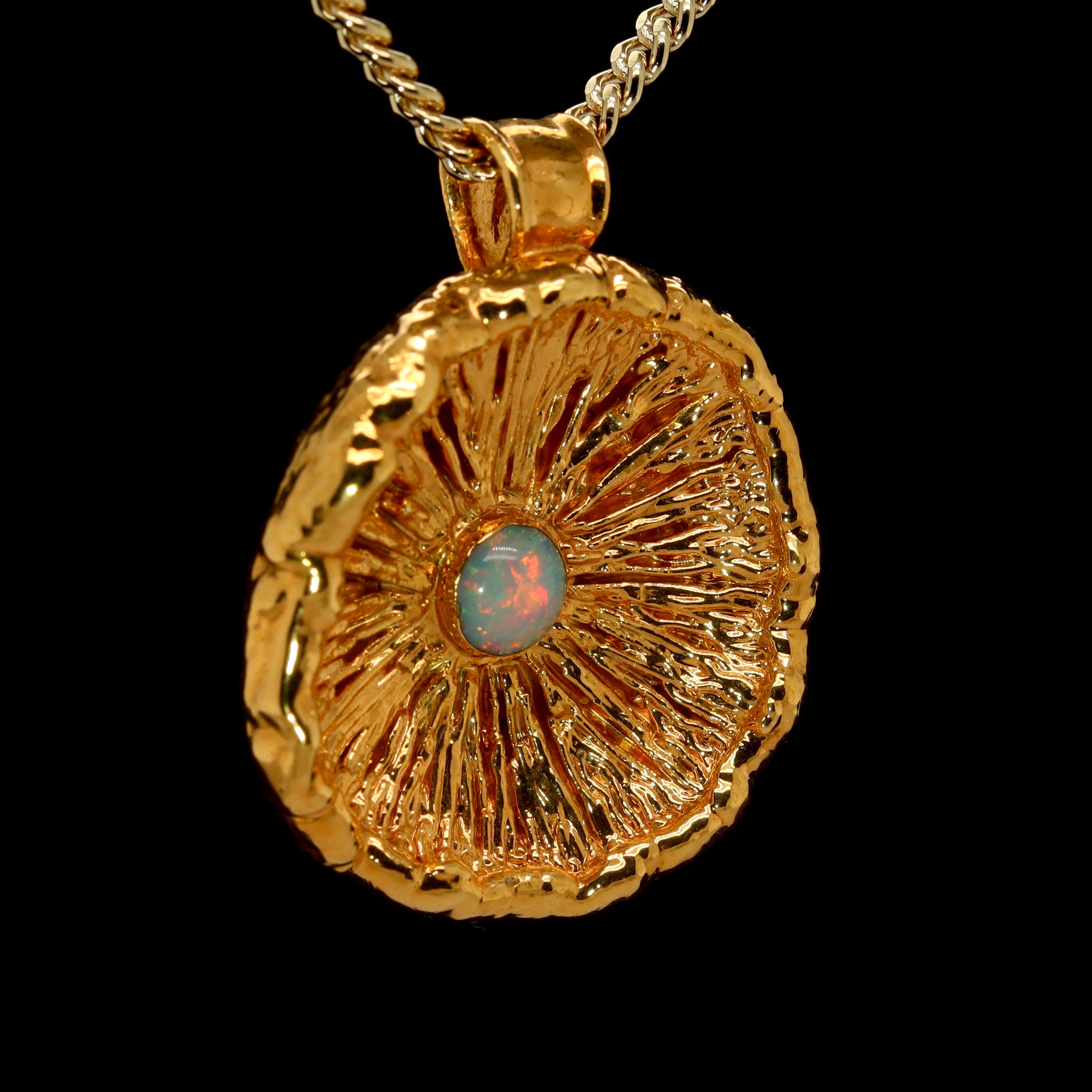 24k Special Collection Cap Pendant with Ethiopian Opal