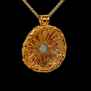 24k Special Collection Cap Pendant with Ethiopian Opal