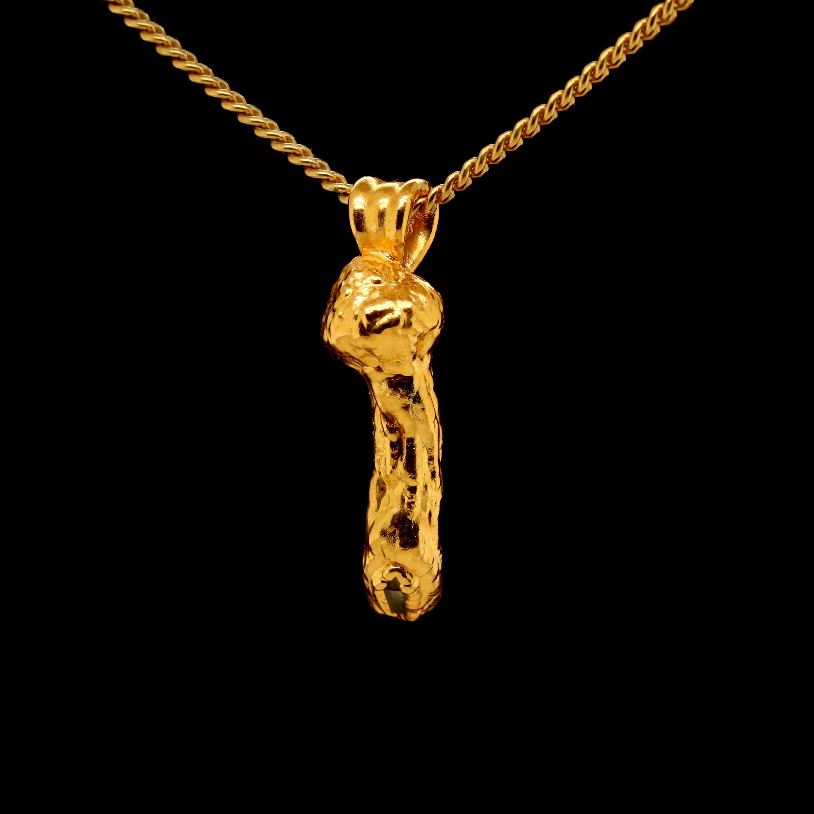 24k Special Collection Pendant with Herkimer Diamond