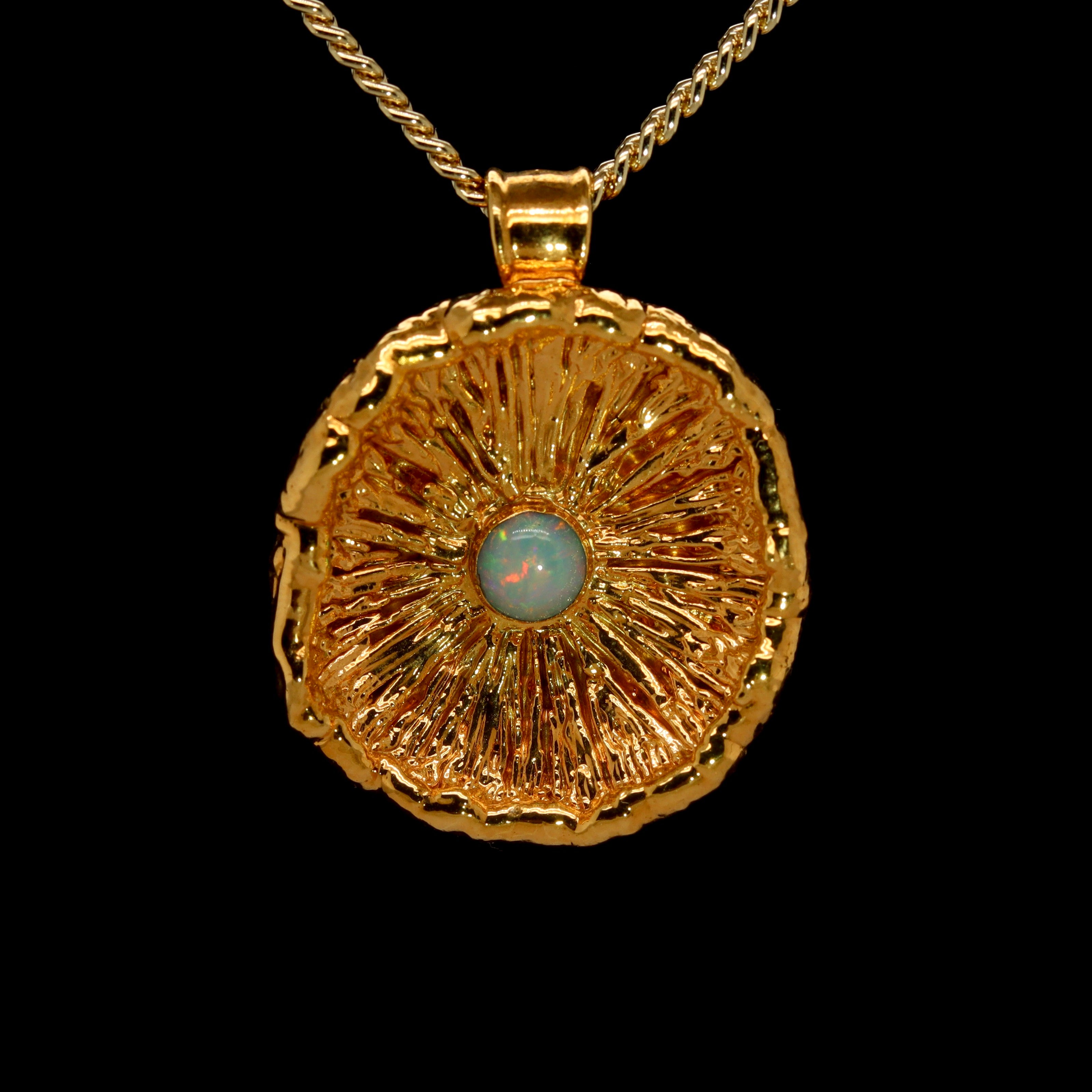 24k Special Collection Cap Pendant with Ethiopian Opal